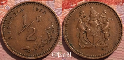 Родезия 1/2 цента 1970 года, KM# 9, a065-049