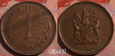 Родезия 1 цент 1970 года, KM# 10, a158-103