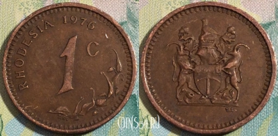 Родезия 1 цент 1976 года, KM# 10, a090-100