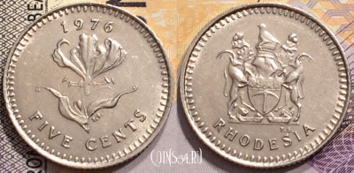 Родезия 5 центов 1976 года, KM# 13, 149-010