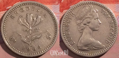 Родезия 6 пенсов 1964 года, KM# 1, a117-118