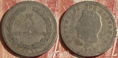 Сальвадор 5 сентаво 1920 года, KM# 129, 478р-071 ♛