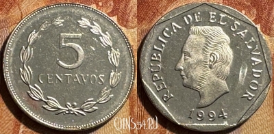 Сальвадор 5 сентаво 1994 года, KM# 154b, 502s-003
