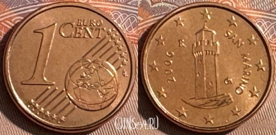 Сан-Марино 1 евроцент 2006 года, KM# 440, UNC, 504s-046