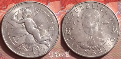 Сан-Марино 10 лир 2000 года, KM# 399, UNC, 121j-062