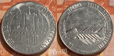 Сан-Марино 100 лир 1977 года, KM# 70, 461q-179 ♛