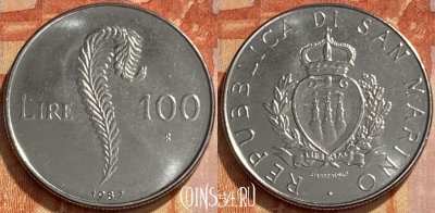 Сан-Марино 100 лир 1987 года, KM# 207, 461q-189 ♛