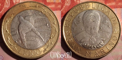 Сан-Марино 1000 лир 2000 года, KM# 405, 168f-082