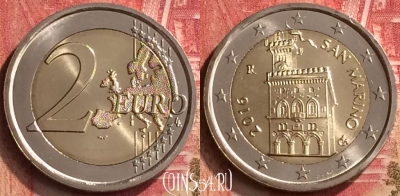 Сан-Марино 2 евро 2016 года, KM# 486, UNC, 310m-109