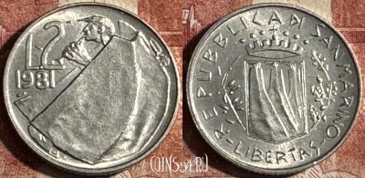 Сан-Марино 2 лир 1981 года, KM# 117, 501s-036