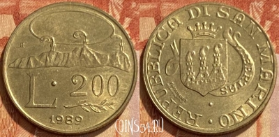 Сан-Марино 200 лир 1989 года, KM# 238, 461q-220 ♛