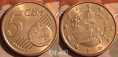Сан-Марино 5 евроцентов 2006 года, KM# 442, UNC, 504s-052