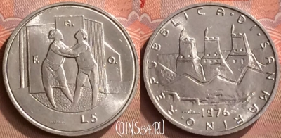 Сан-Марино 5 лир 1976 года, KM# 53, UNC, 258m-026