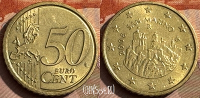 Сан-Марино 50 евроцентов 2006 года, KM# 445, 467s-589 ♛