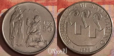 Сан-Марино 50 лир 1972 года, KM# 19, 330-063