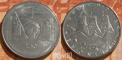 Сан-Марино 50 лир 1976 года, KM# 56, 461q-227 ♛