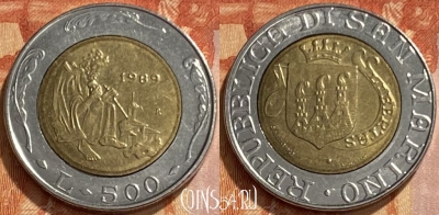 Сан-Марино 500 лир 1989 года, KM# 239, 461q-194 ♛