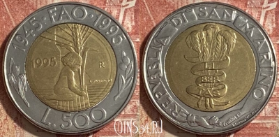 Сан-Марино 500 лир 1995 года, KM# 330, 478р-103