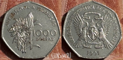 Сан-Томе и Принсипи 1000 добр 1997, KM# 90, 178s-027 ♛