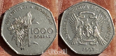 Сан-Томе и Принсипи 1000 добр 1997, KM# 90, 178s-137
