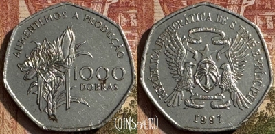 Сан-Томе и Принсипи 1000 добр 1997, KM# 90, 189s-015
