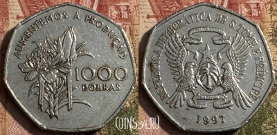 Сан-Томе и Принсипи 1000 добр 1997, KM# 90, 212s-144