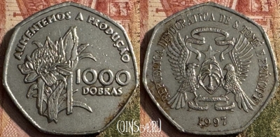 Сан-Томе и Принсипи 1000 добр 1997, KM# 90, 221s-113