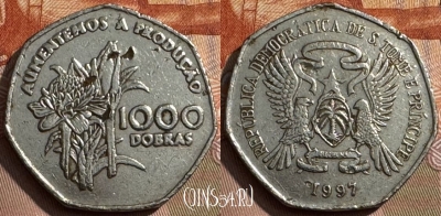 Сан-Томе и Принсипи 1000 добр 1997, KM# 90, 291s-059