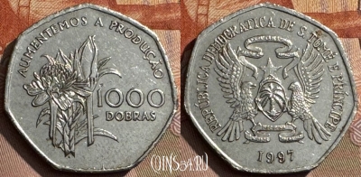 Сан-Томе и Принсипи 1000 добр 1997, KM# 90, 297s-051