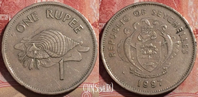 Сейшелы 1 рупия 1997 года, KM# 50, 211-045