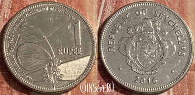 Сейшельские Острова 1 рупия 2016 года, 128r-026
