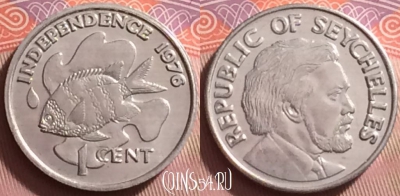 Сейшельские Острова 1 цент 1976 года, UNC, 121j-083