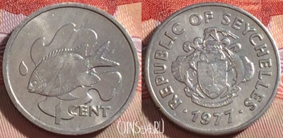 Сейшелы 1 цент 1977 года, KM# 30, UNC, 268-058