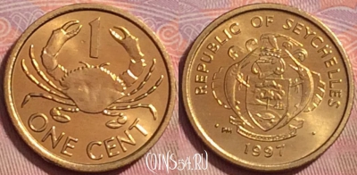 Сейшельские Острова 1 цент 1997 года, UNC, 138k-117