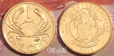 Сейшельские Острова 1 цент 2014 года, UNC, 262b-041