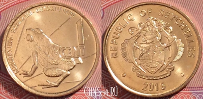 Сейшелы 1 цент 2016 года, UNC, 245-068