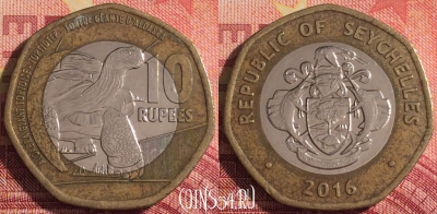 Сейшельские Острова 10 рупий 2016 года, 294i-056