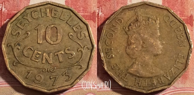 Сейшелы 10 центов 1973 года, KM# 10, 220-059