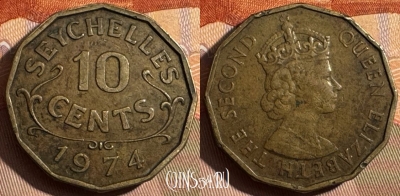 Сейшельские Острова 10 центов 1974 года, 372s-133