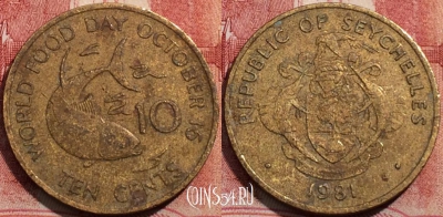 Сейшелы 10 центов 1981 года, KM# 44, 206-113