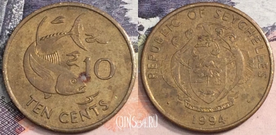 Сейшелы 10 центов 1994 года, KM# 48, a085-017