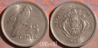Сейшельские Острова 25 центов 1982 г., KM# 49, 153j-047