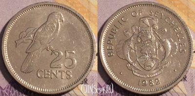 Сейшельские Острова 25 центов 1982 г., KM# 49, 187a-011