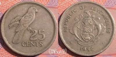 Сейшелы 25 центов 1982 года, KM# 49, a146-105
