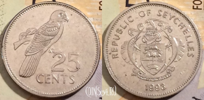 Сейшелы 25 центов 1993 года, KM# 49a, 200-028
