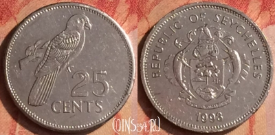 Сейшельские Острова 25 центов 1993 г., KM# 49a, 437-032