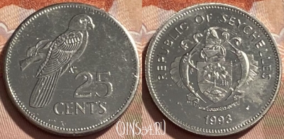 Сейшельские Острова 25 центов 1993 г., KM# 49a, 495р-084