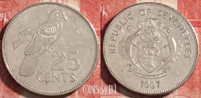 Сейшельские Острова 25 центов 1997 года, KM# 49a, 062c-144