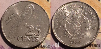 Сейшельские Острова 25 центов 2000 года, KM# 49a, 192a-052