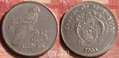 Сейшельские Острова 25 центов 2003 г., KM# 49a, 082m-096